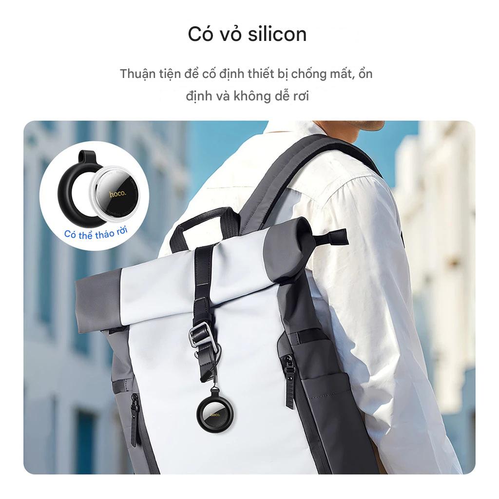 Thiết bị định vị GPS HOCO E100 cho iOS chống thất lạc thông minh không giới hạn khoảng cách, định vị xe, chìa khóa, hành lý, tặng kèm ốp cao su - Hàng chính hãng