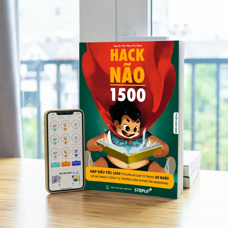 Hack Não 1500 - sách tự học từ vựng theo chủ đề, đi kèm App dạy phát âm của người bản xứ và 4 buổi học Livestream mỗi tuần - tự tin đọc hiểu và giao tiếp tiếng Anh, luyện siêu trí nhớ sau 50 ngày