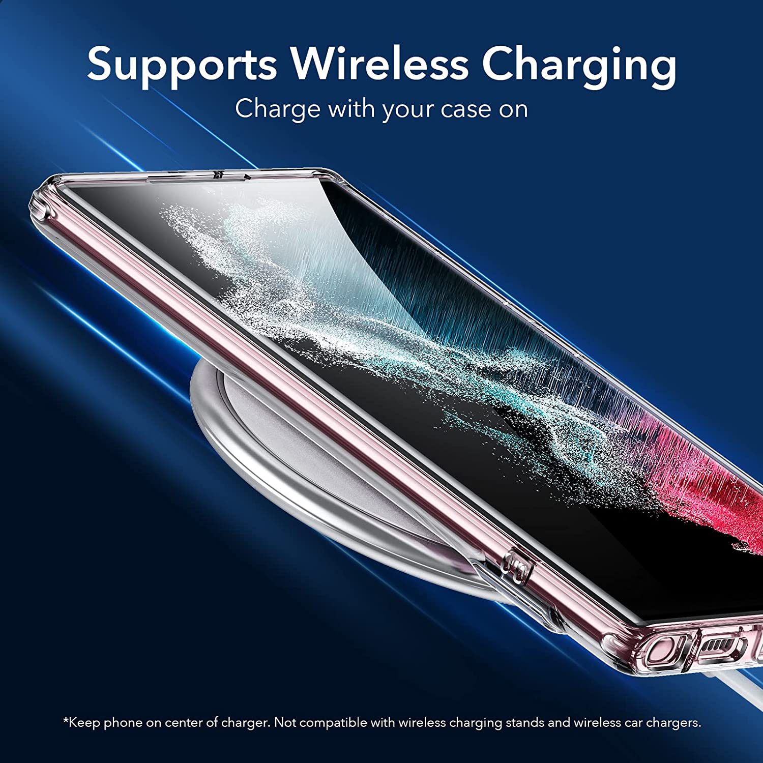 Ốp lưng cho Samsung Galaxy S22 Ultra ESR Metal Kickstand Crystal Clear - Hàng Chính Hãng
