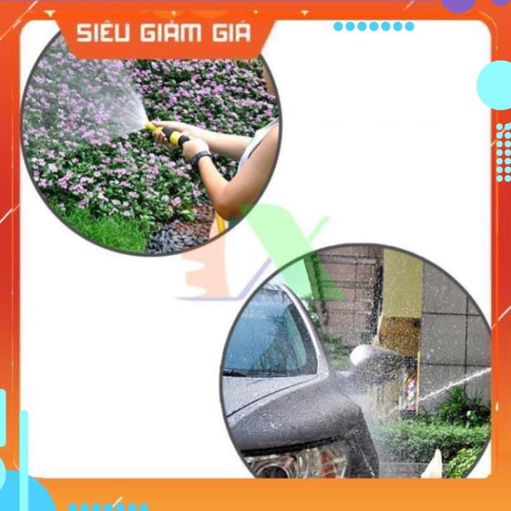 Bộ vòi xịt nước tưới cây, rửa xe VOI-N16.534, Bộ 4 món vòi thẳng + 10m Dây 12/16 mm