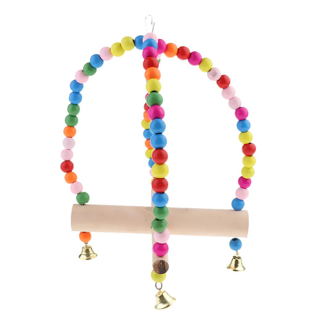 Bird Parrot Cockatiel Hanging Climbing Swing Rings Standing Frame Cage Toy