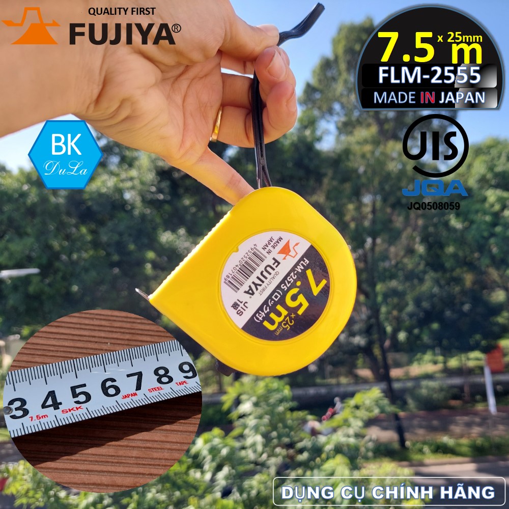 Thước dây- Thước cuộn 25mm 7.5M Fujiya FLM-2575 GENUINE- Made in Japan