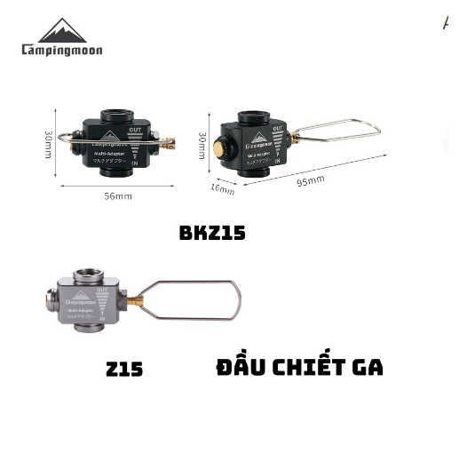 Adapter đầy chuyển, đầu chiết cho bình tròn cắm trại dã ngoại Campingmoon Z10 Z11 Z15 BKZ10 BKZ11 BKZ15