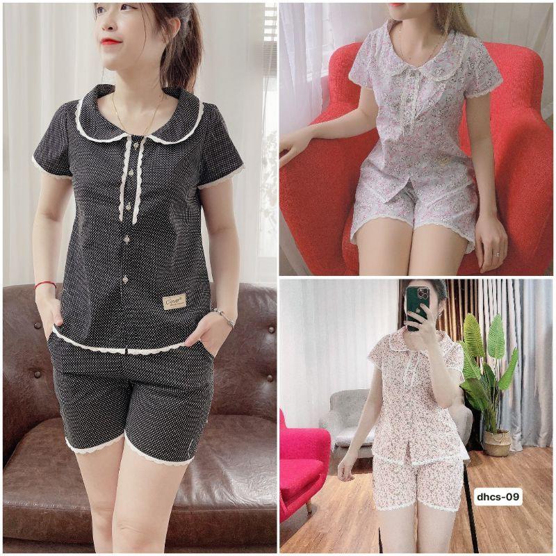 Quần áo mặc nhà đồ đùi cổ ren đẹp rẻ 3 màu