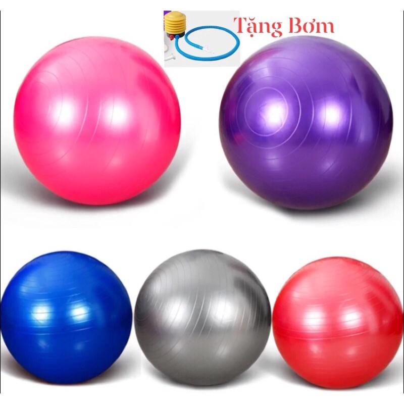 Bóng Tập Yoga Da Trơn Đường Kính 65cm &75cm+ Tặng Kèm Bơm Mini