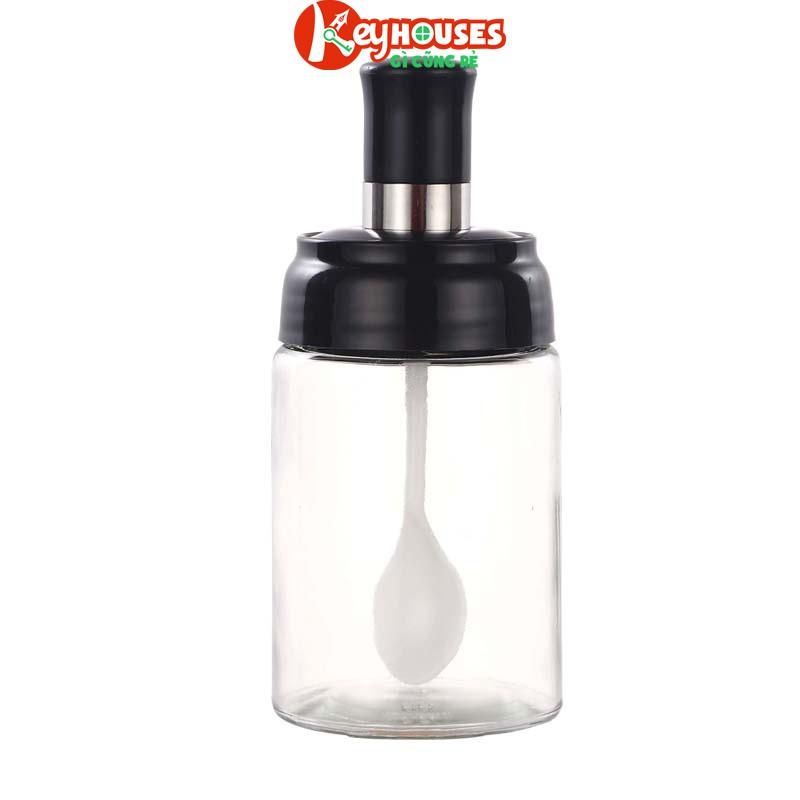 Lọ Hũ Đựng Gia Vị Thủy Tinh Kèm Thìa Muỗng 250ml