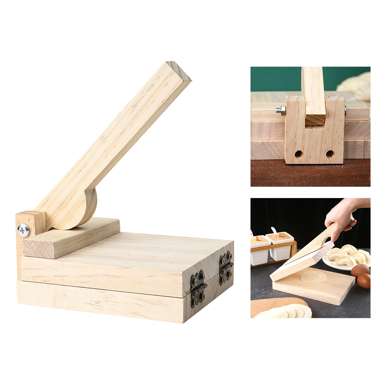 Wooden Tortilla Paste Press Manual Dumpling Presser Pizza Maker Baking Square