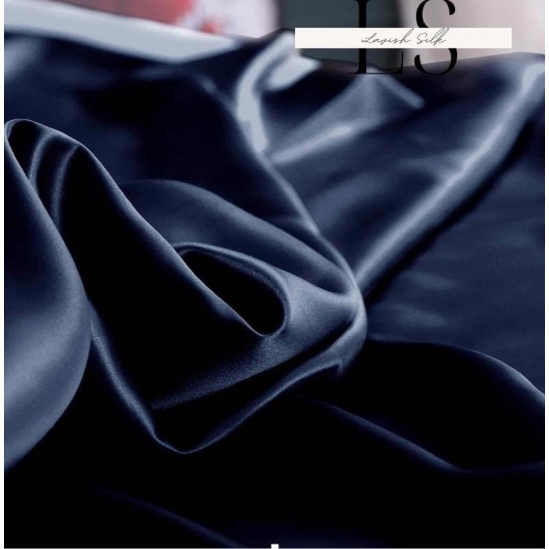 Ga Giường Drap Lẻ Phi Lụa Lavish Silk cao cấp mát lạnh hàng loại 1 không nối vải - Xanh Đen