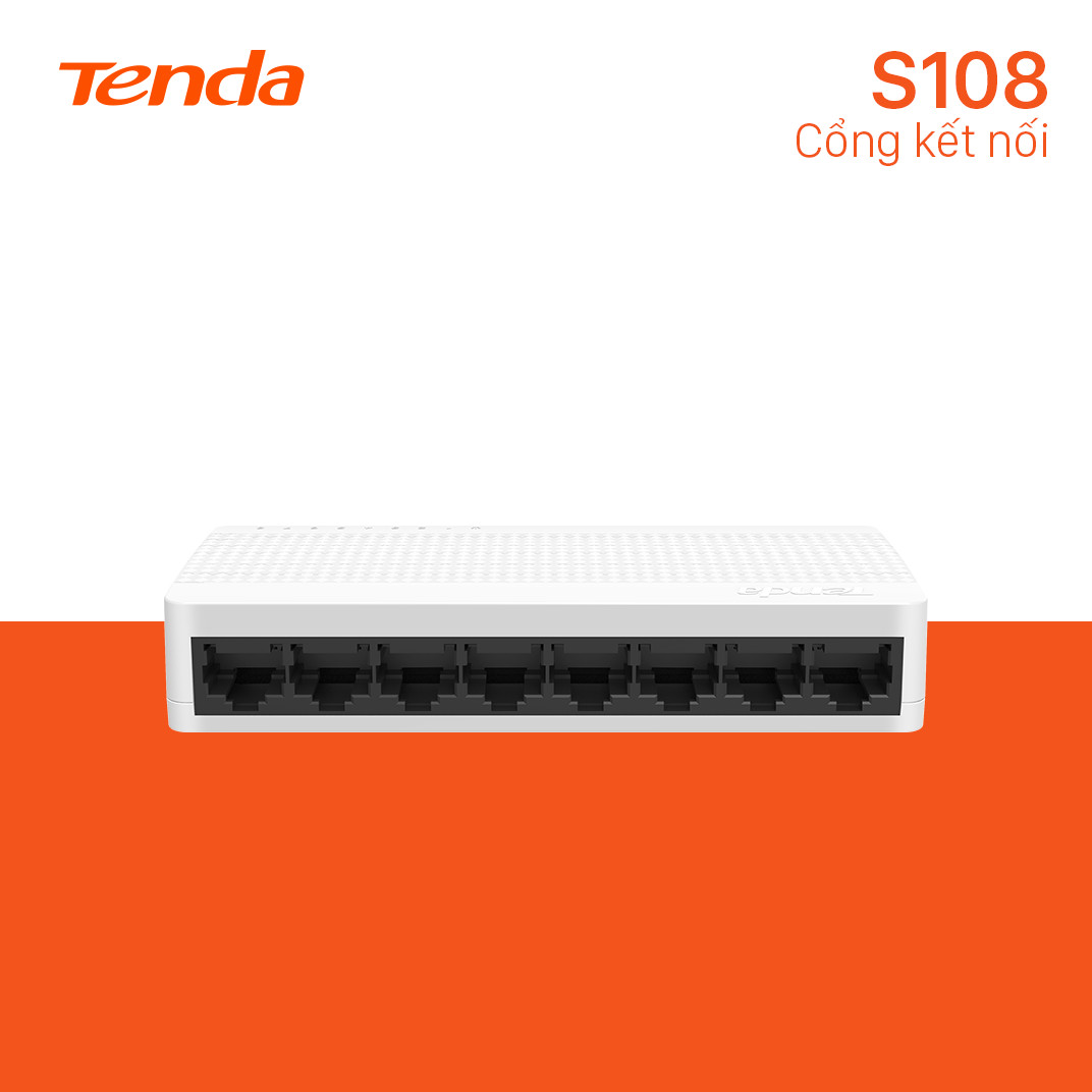 Bộ chia mạng Switch Tenda S108 8 cổng Ethernet 100 Mbps - Hàng Chính Hãng