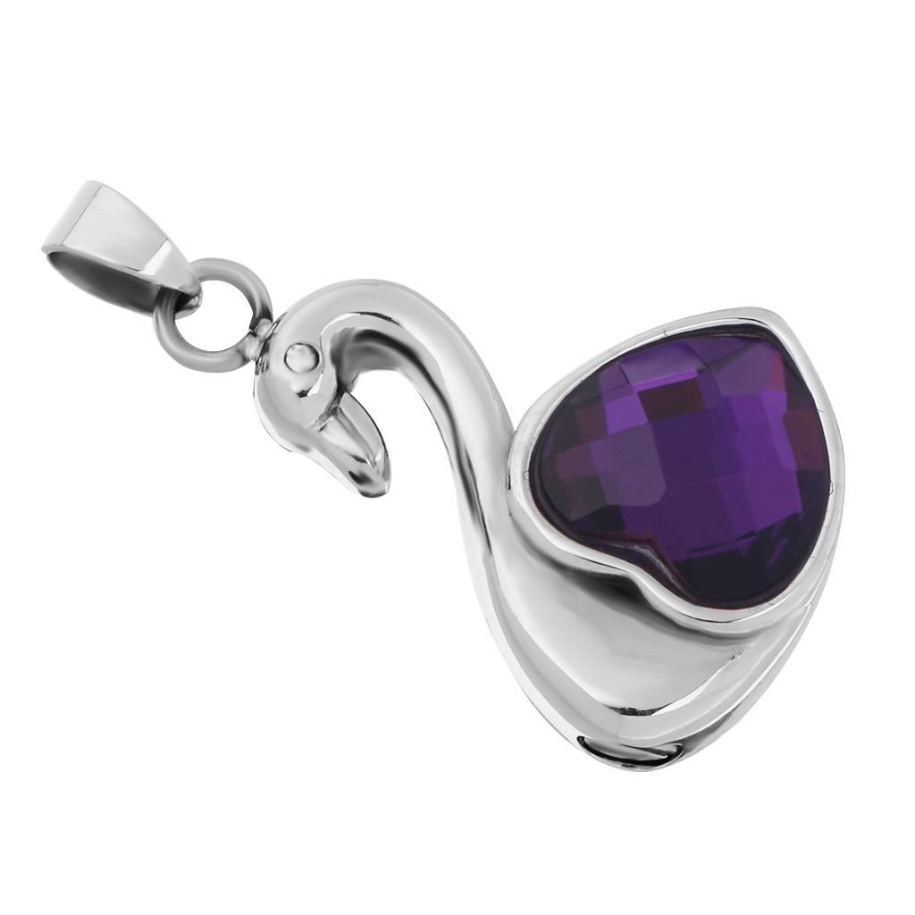 Swan Heart Crystal Cremation Pendant Urn Necklace keepsake Pet Ash Holder