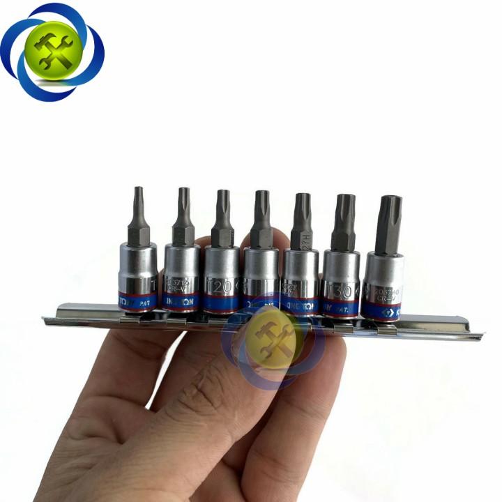 Bộ tuýp lục giác sao có lỗ Kingtony 2107PR loại 14 7 chi tiết