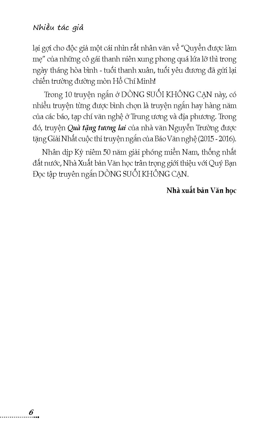 Dòng Suối Không Cạn (Tập truyện ngắn)