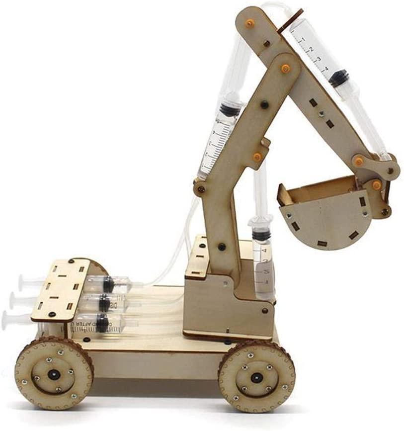 Lắp ráp mô hình máy xúc bằng gỗ, đồ chơi xe máy xúc thủy lực lắp ráp DIY