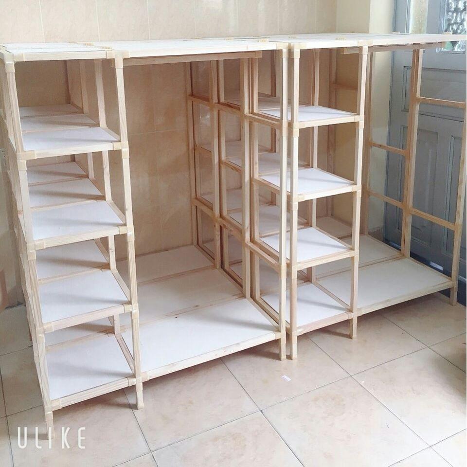 Kệ gỗ treo quần áo lắp ghép đa năng