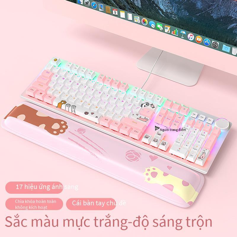 Giá Đặc Biệt Wrangler Đôi Phối Màu Chủ Đề Mèo Dễ Thương Bàn Phím Cơ Laptop Văn Phòng Dễ Thương Hoa Anh Đào Hồng Bàn Phím Cơ