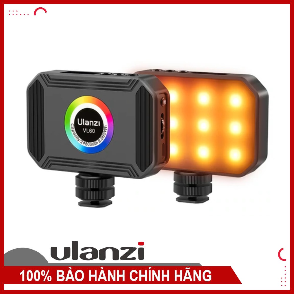 ULANZI VL60 RGB (2500-9000K) - HÀNG CHÍNH HÃNG - Đèn LED đổi màu RGB | 36.000 màu | 20 hiệu ứng đặc biệt | 2450mAh