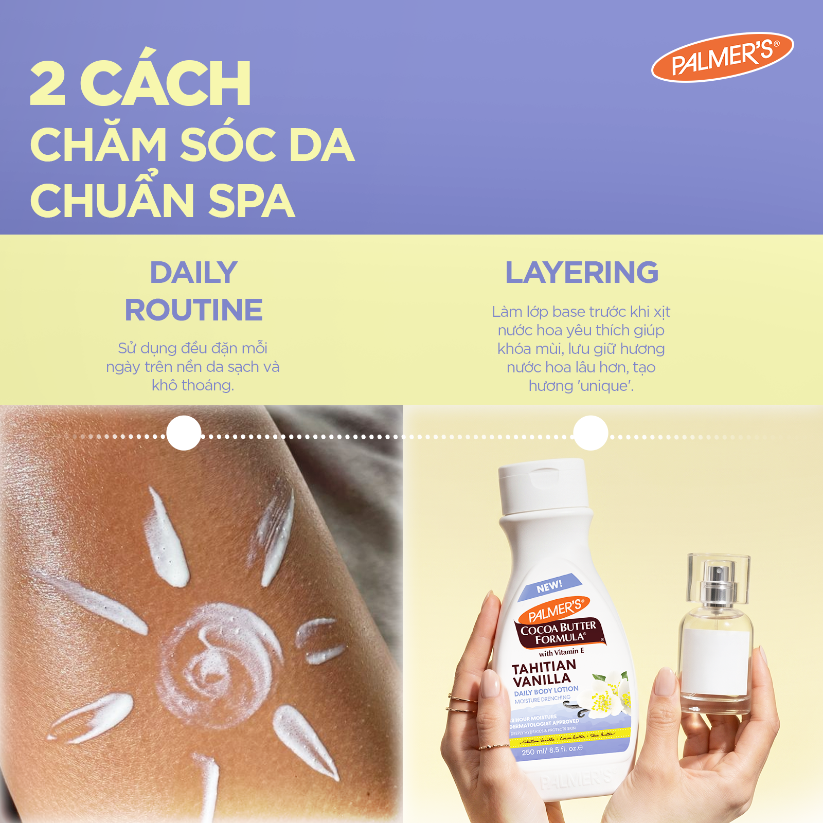[Mới] Combo 2 Sữa Dưỡng Thể Toàn Thân Palmer's Tahitian Vanilla Lotion 250ml/ 400ml