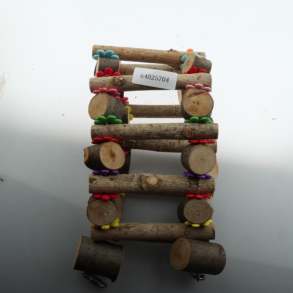 Natural Wood Bird Parrot Chew Toy Bird Cage Swing Toy Parrot Bird Ladder Toy