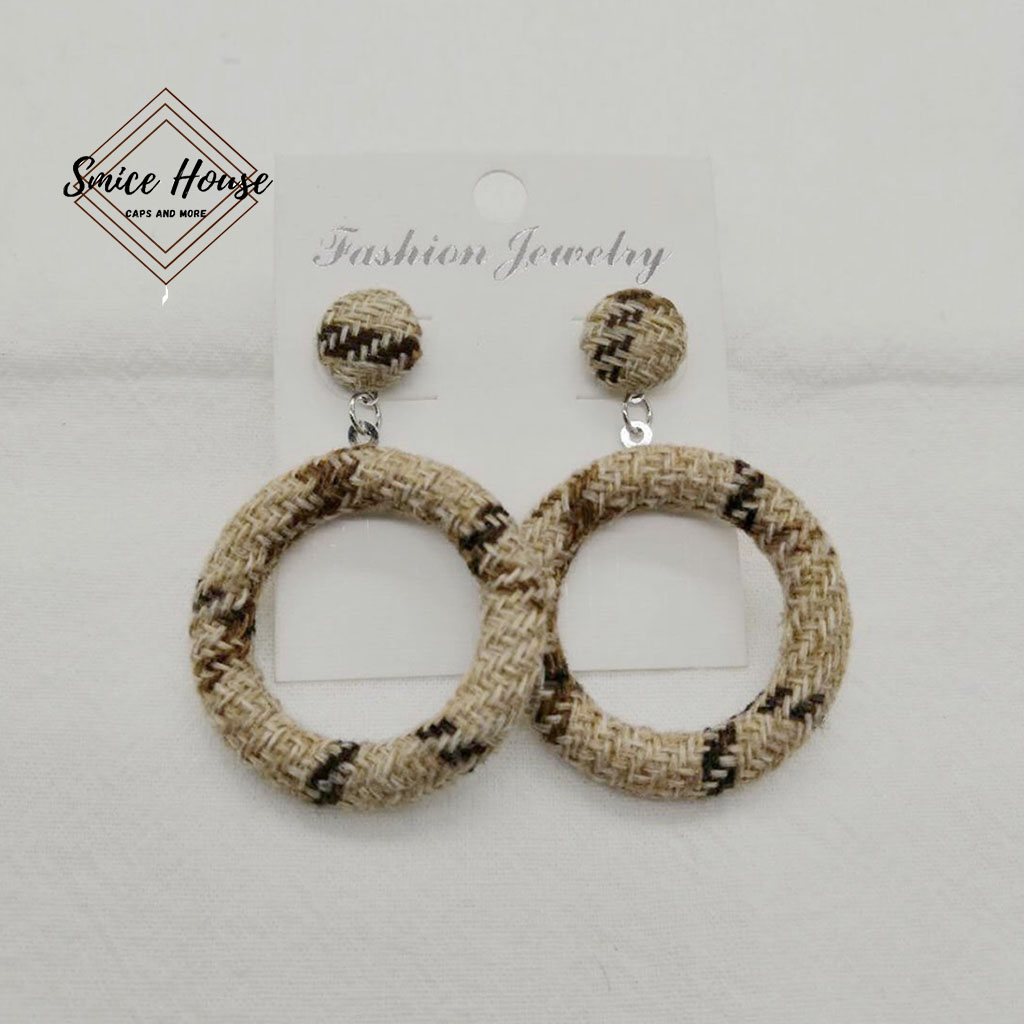 Bông tai cói vintage đi biển/ hoa tai nữ