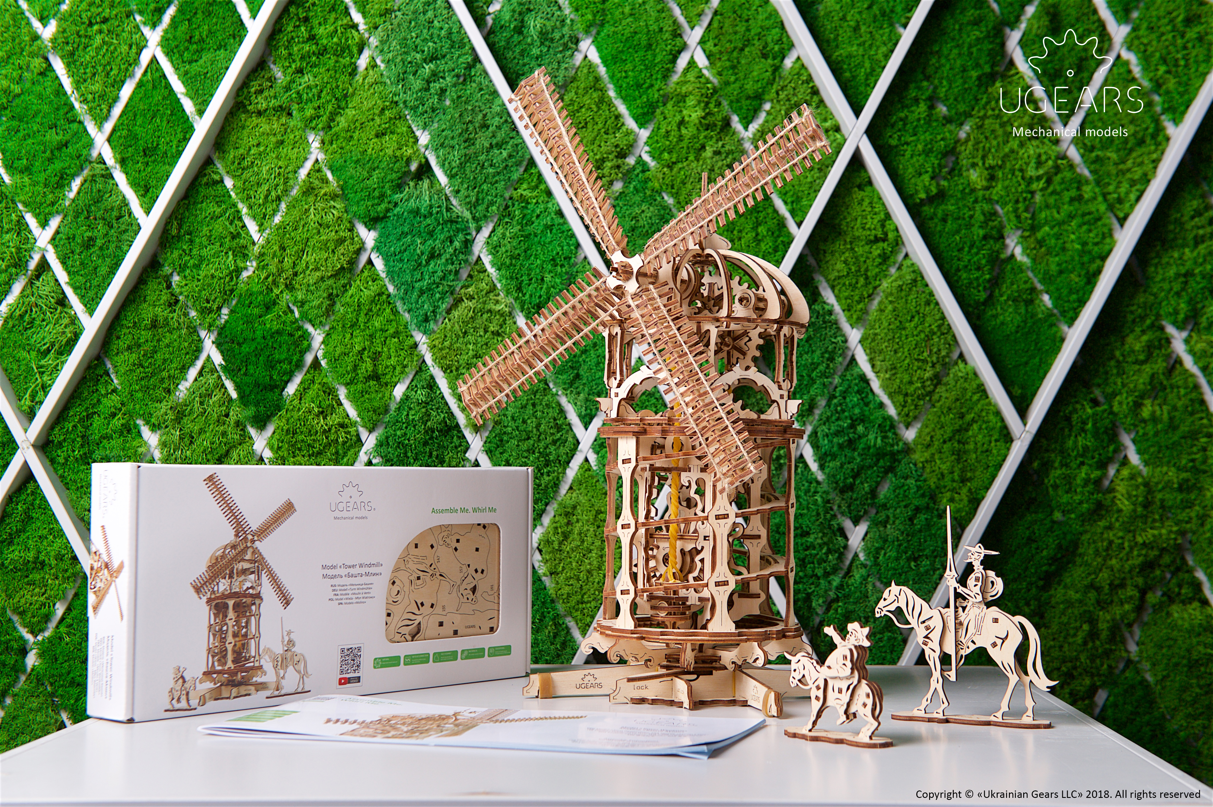 Mô Hình Gỗ Cơ Khí - Ugears Tower Windmill - Cối xay gió, sản phẩm chính hãng UGEARS, nhập khẩu nguyên bộ từ EU, mô hình lắp ráp 3D, DYI