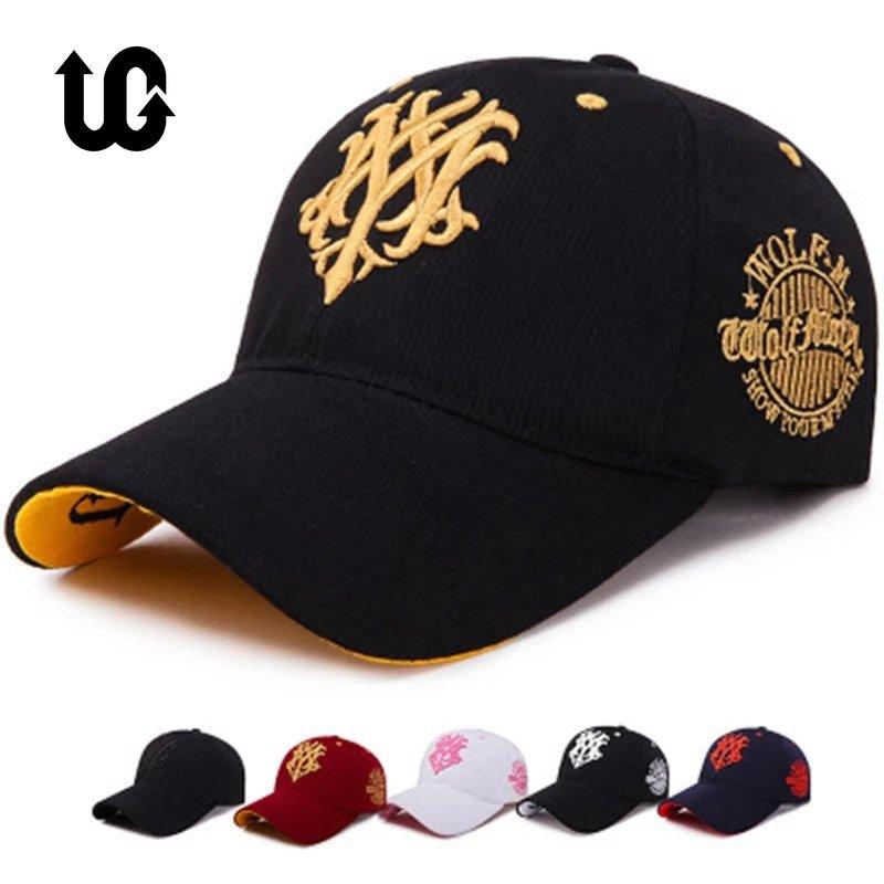 Totem thêu bóng chày mũ thời trang nam giới mũ mùa xuân và mùa hè snapback hip hop mũ điều chỉnh ngọn lửa che nắng Color: Red