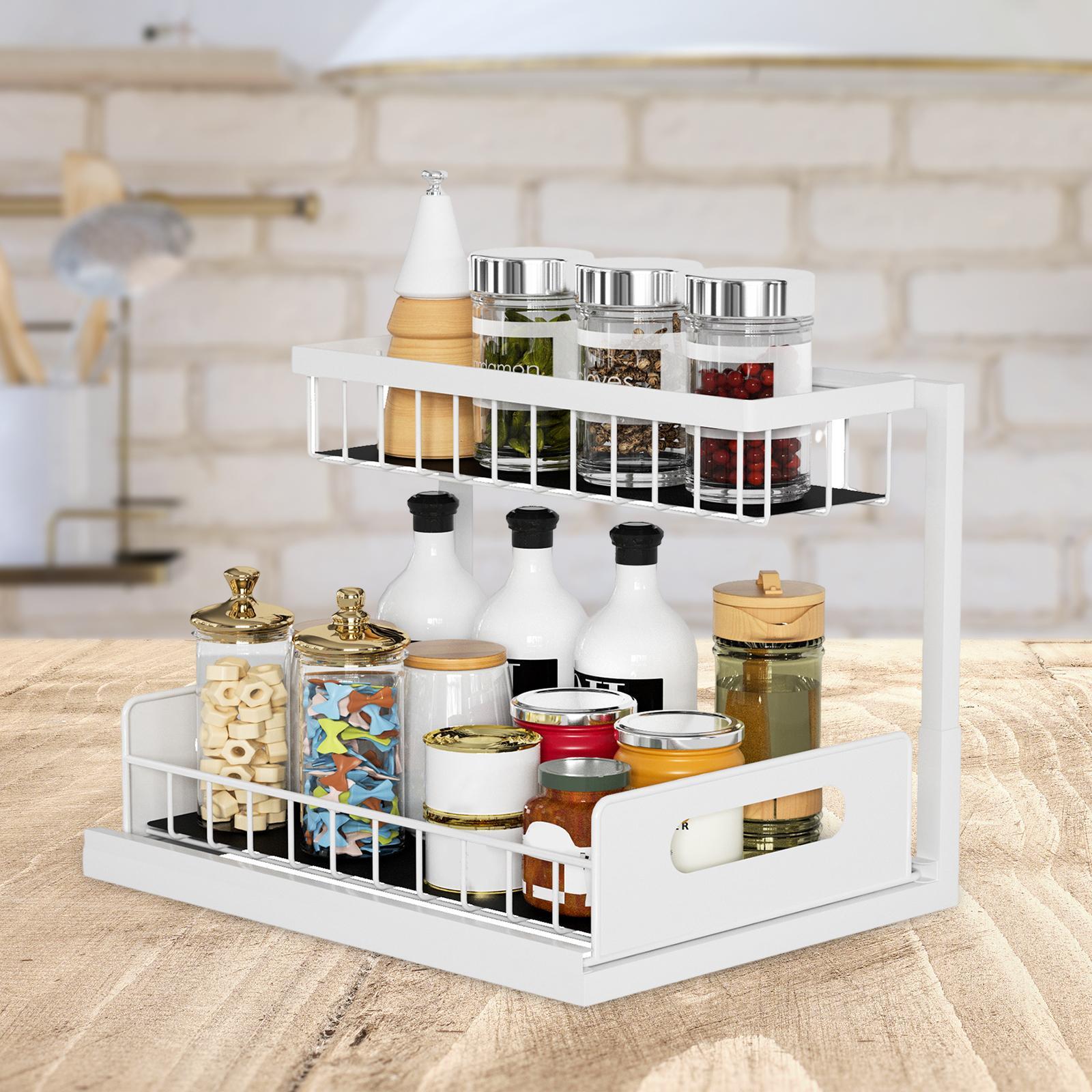 Spice Jars Rack Organizer Seasoning Bottle Storage Holder Under Sink
