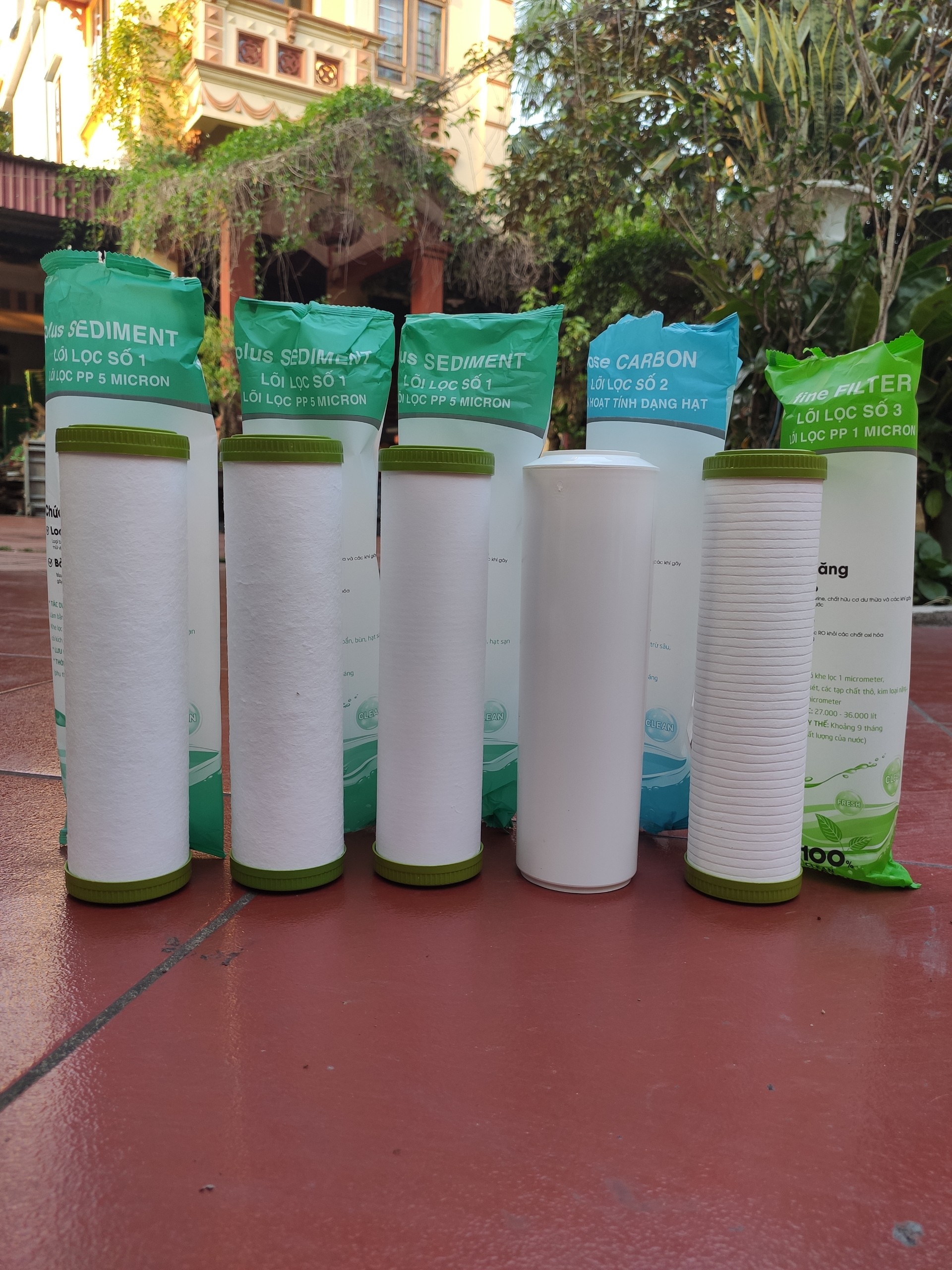 Bộ 5 lõi lọc nước số 1,2,3 LÕI LỌC THÔ dùng cho máy lọc nước R.O kangaroo aqua sanaky