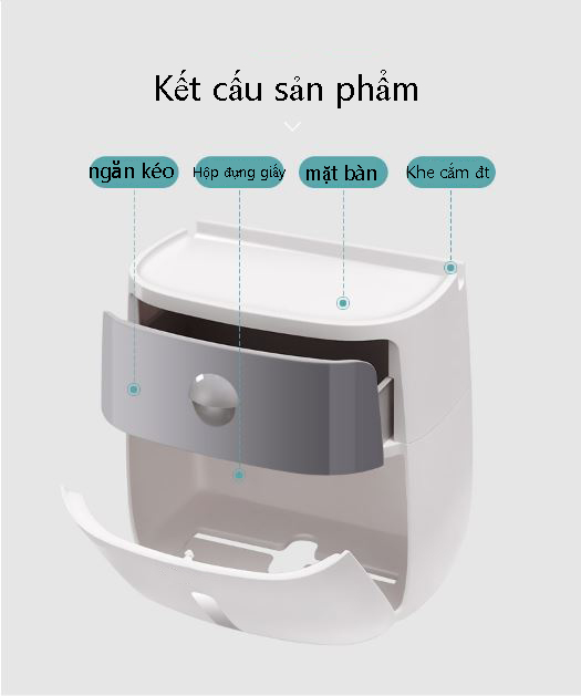 Hộp Đựng Giấy Vệ Sinh Đa Năng - 2 Tầng - Không Cần Khoan Tường - Hàng Cao Cấp - Giao Màu Ngẫu Nhiên