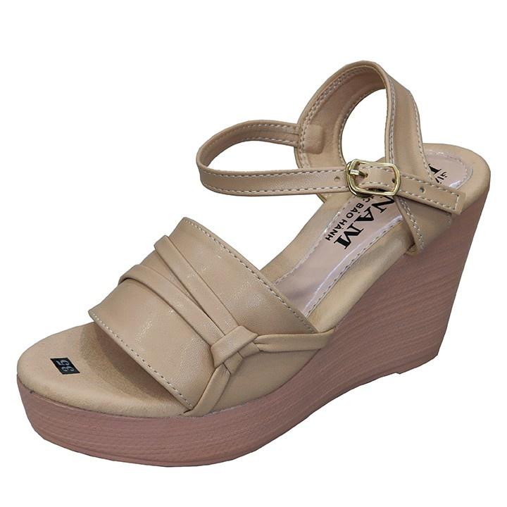 Giày Sandal Nữ Đế Xuồng TiTi ĐÔ Cao Cấp 9cm DNU2061d