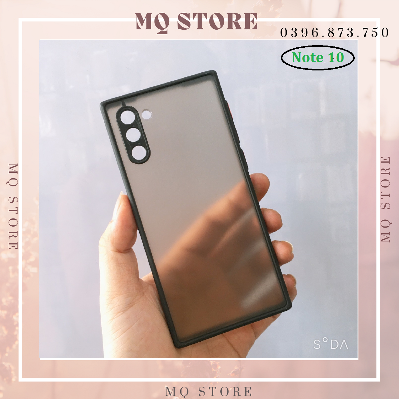 Ốp lưng nhám mờ viền màu chống sốc dành cho Samsung Note 10
