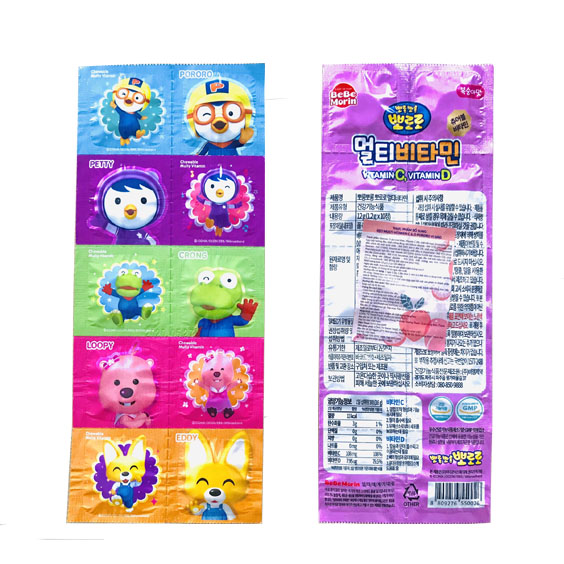 Kẹo bổ sung vitamin C&D Pororo hộp 300gr 25 vỉ hương đào thơm ngon