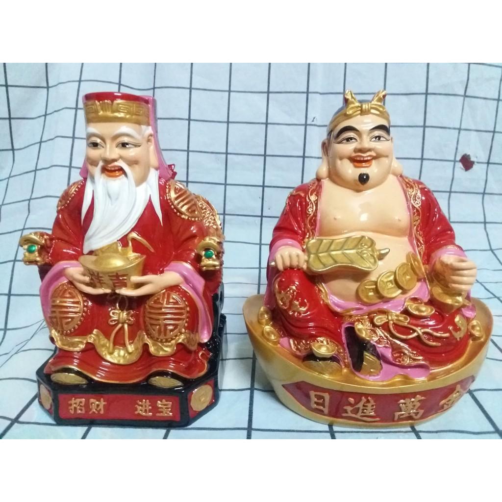 Bộ tượng thờ Ông Địa-Thần Tài đá _cao 20cm