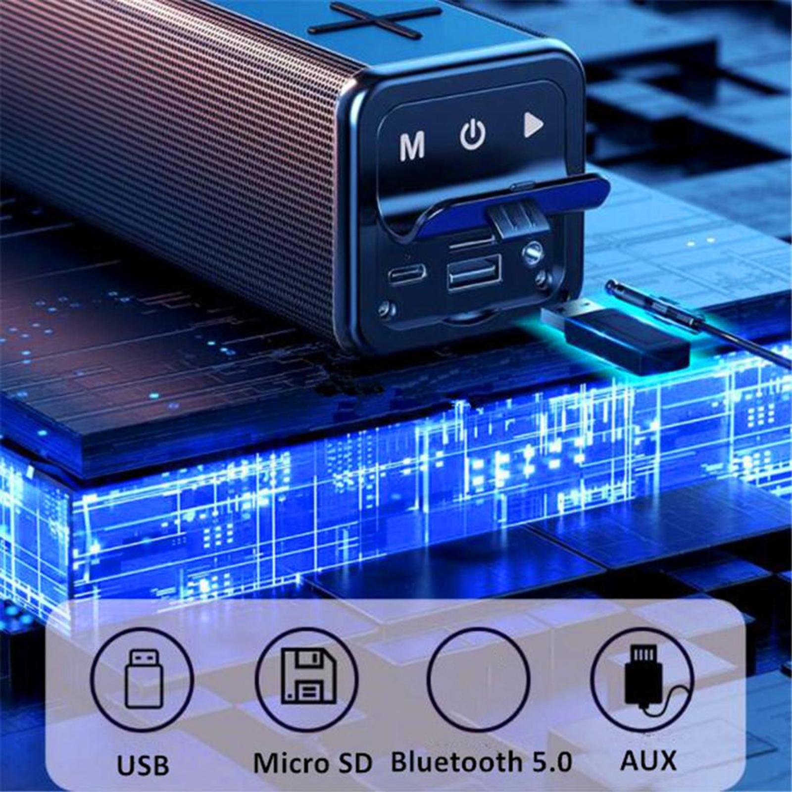 Subwoofer Soundbar Hifi Speaker Boombox Bluetooth Speakers Portable Music Loudspeaker Box Usb Full Range Laptop True Wireless