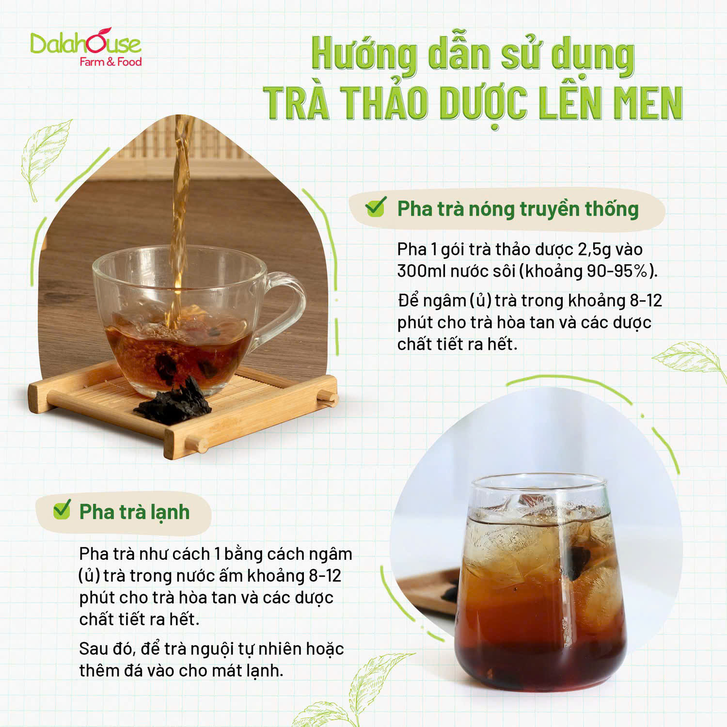 Trà Thanh Xuân Dalahouse Hộp 50g - Thanh Nhiệt, Mát Gan, Cải Thiện Giấc Ngủ, Tốt Cho Tim Mạch, Giảm Cân, Eatclean, Healthy