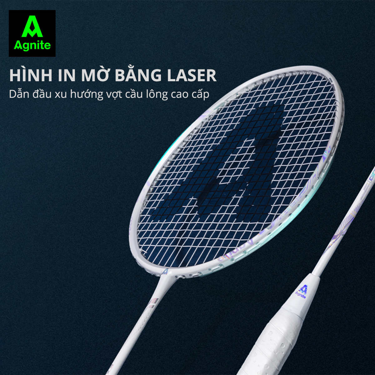 Vợt cầu lông đơn cao cấp Agnite, sợi CARBON, khớp nối liền siêu bền nhẹ tặng kèm 3 phụ kiện - ER304
