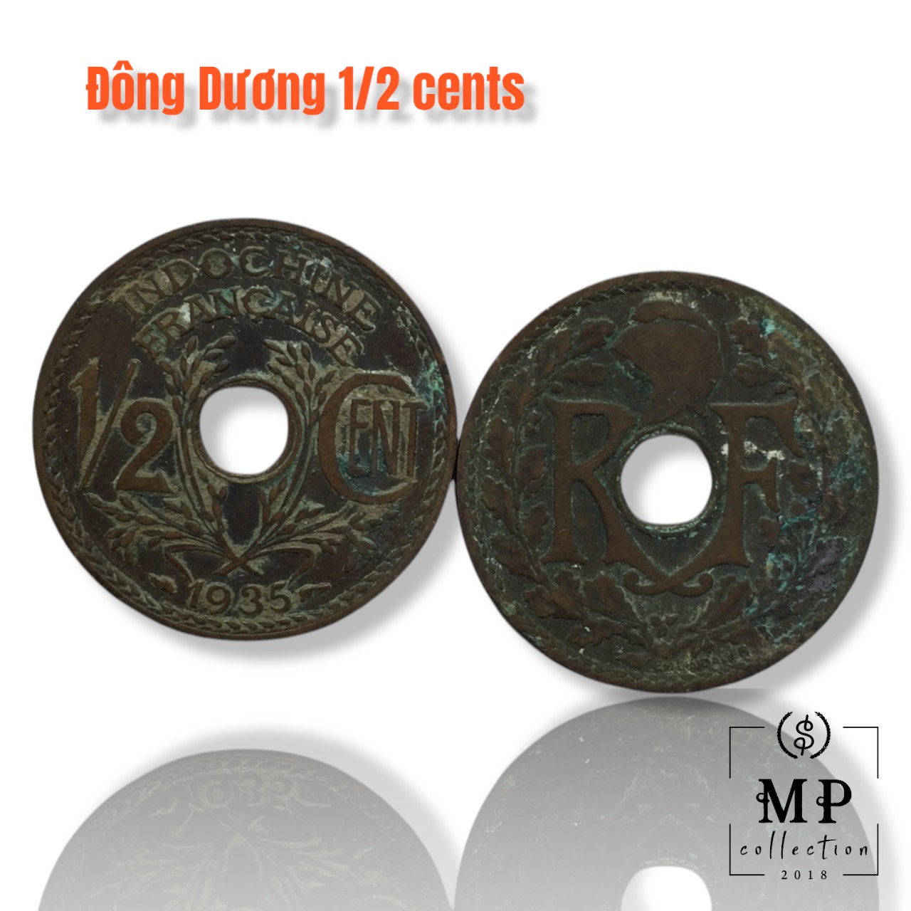 Xu Việt Nam Đông Dương 1/2 cent 1936 hoặc 1938 sưu tầm