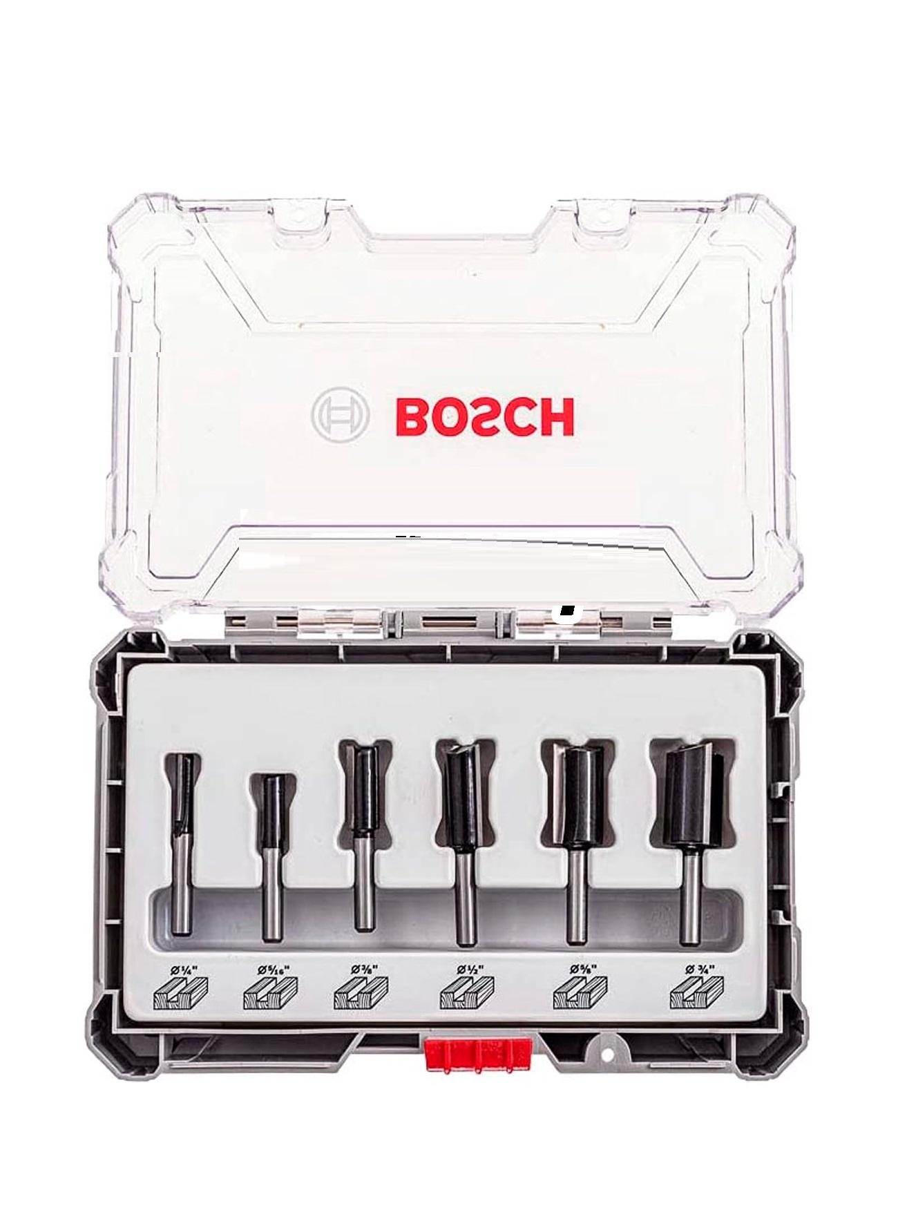 BỘ MŨI PHAY THẲNG 6 MÓN BOSCH 2607017467 - HÀNG CHÍNH HÃNG