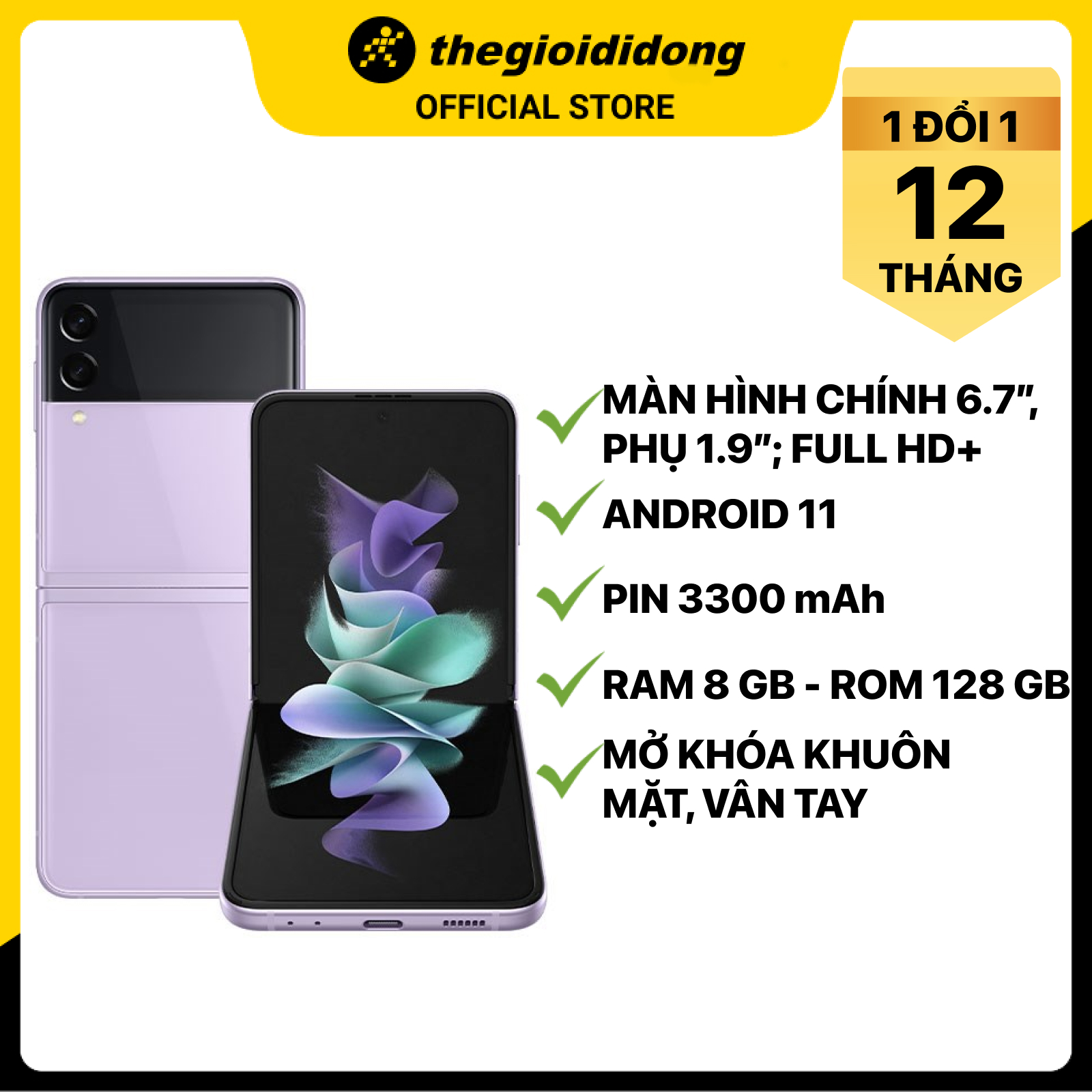 Điện thoại Samsung Galaxy Z Flip3 5G (8GB/128GB) - Hàng chính hãng