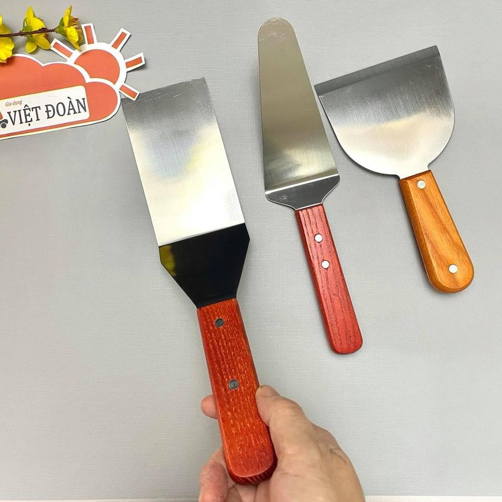 Xẻng Xúc Bánh INOX DÀY KHÔNG RỈ- CÁN GỖ CAO CẤP- Đồ dùng làm bánh, kem cuộn, pizza , dụng cụ nhà bếp đa năng