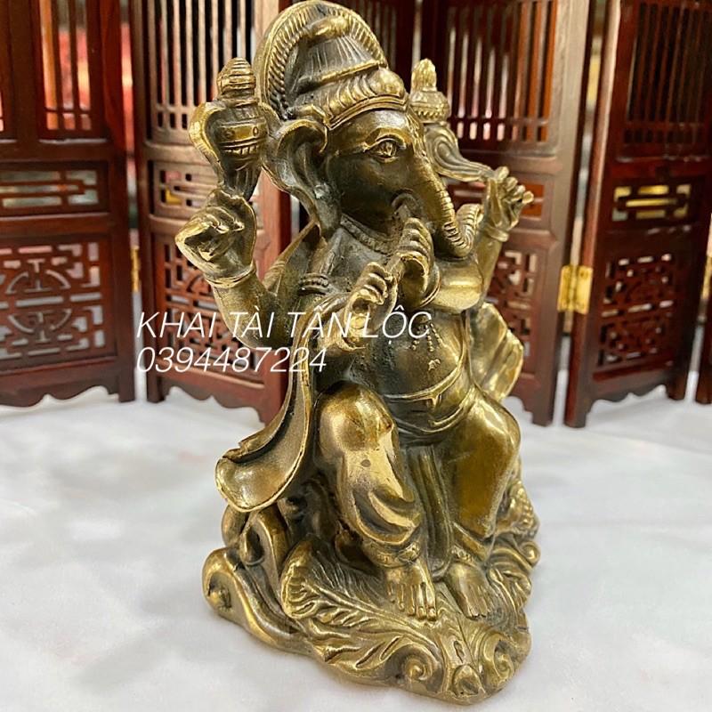 Tượng Thần Voi Ganesha phong thủy bằng đồng