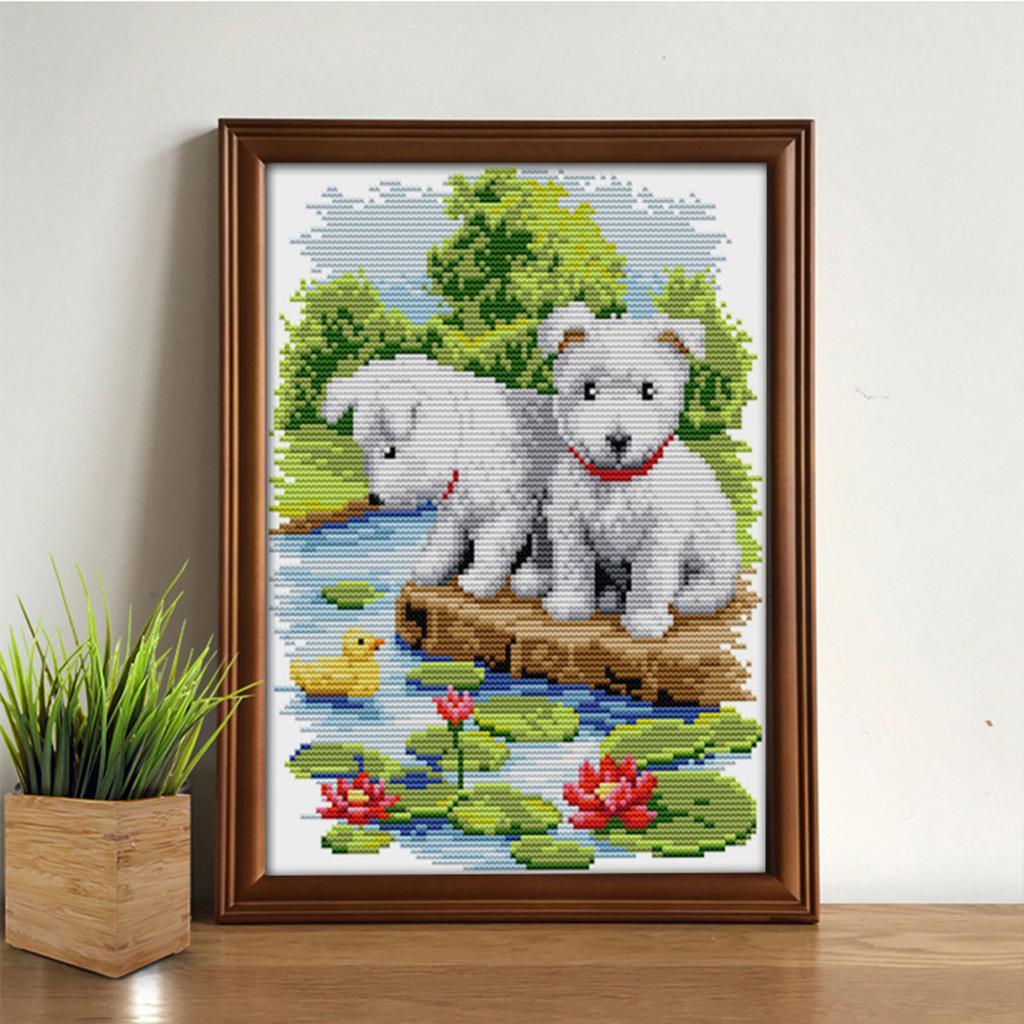 Stamped & Counted Cross Stitch Kits - Cute Dog 11ct