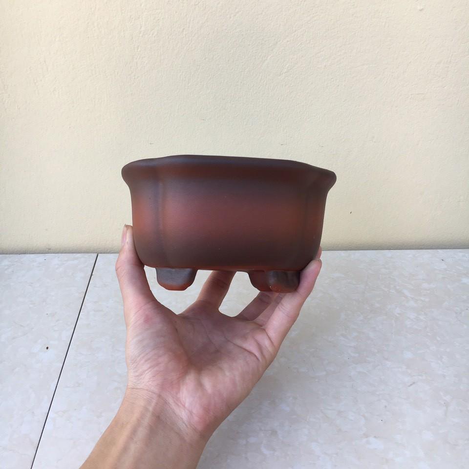 Chậu bonsai Áng mây mini đất nung gốm Bát tràng 1 size BM-37
