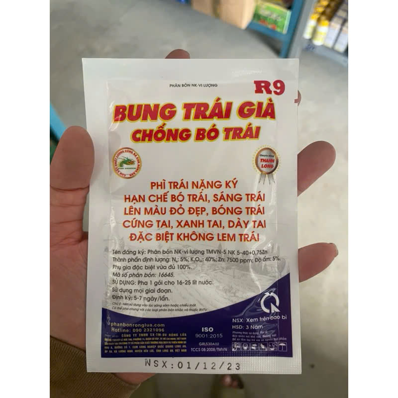 Phân bón Bung trái già, chống bó trái, phì trái, màu đẹp Thanh Long