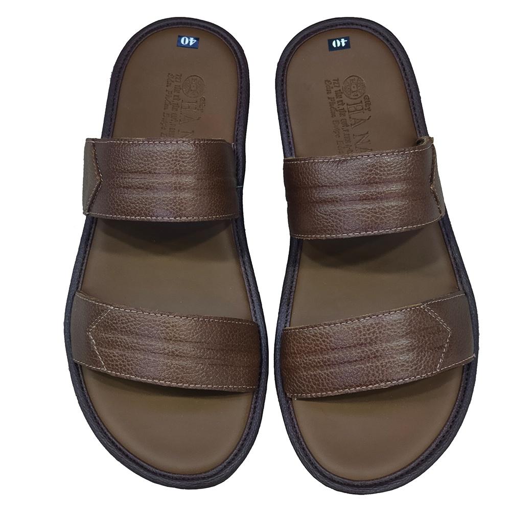 Dép Nam Quai Ngang HÀ NAM Da Bò Thật Cao Cấp DNA2145C