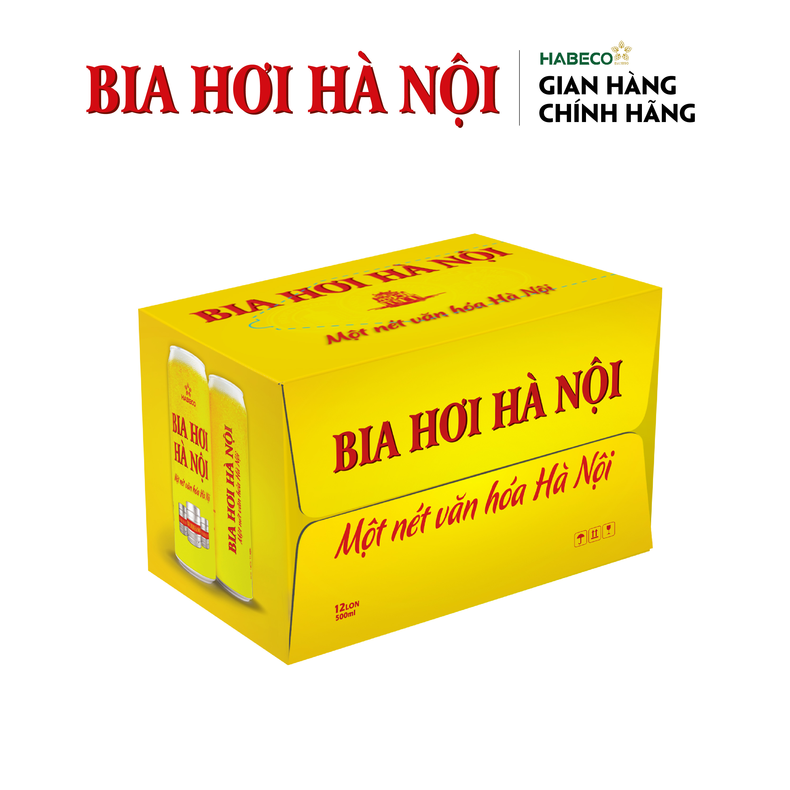 Bia Hơi Hà Nội - Thùng 12 lon 500ml