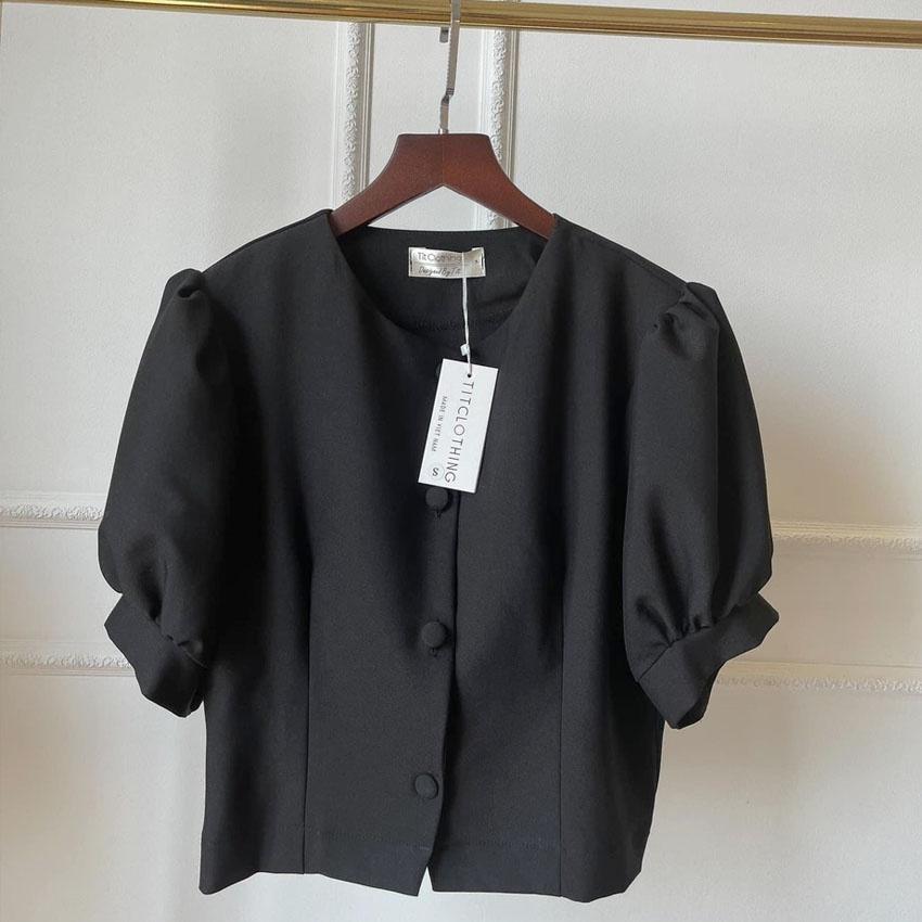 Áo nâu Bigsize nút bọc ChubbyBigsize