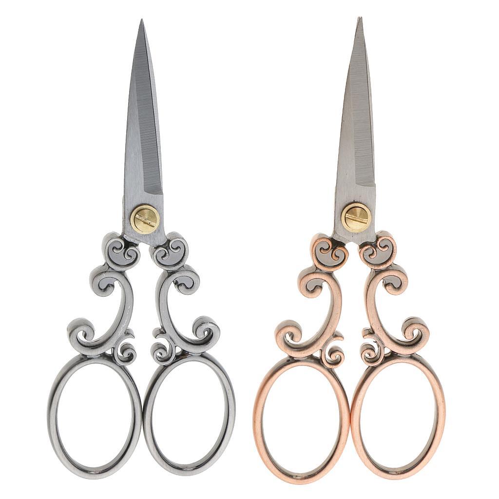 2Pcs Vintage Stainless Steel Tailor Scissors Sewing Dressmaking Fabric Shears