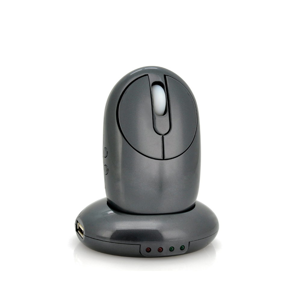 Chuột Quang Không Dây Chơi Game 6d 2.4g Với 4 Cổng USB Hub Đế Sạc 1200DPI Mg-012, Xám