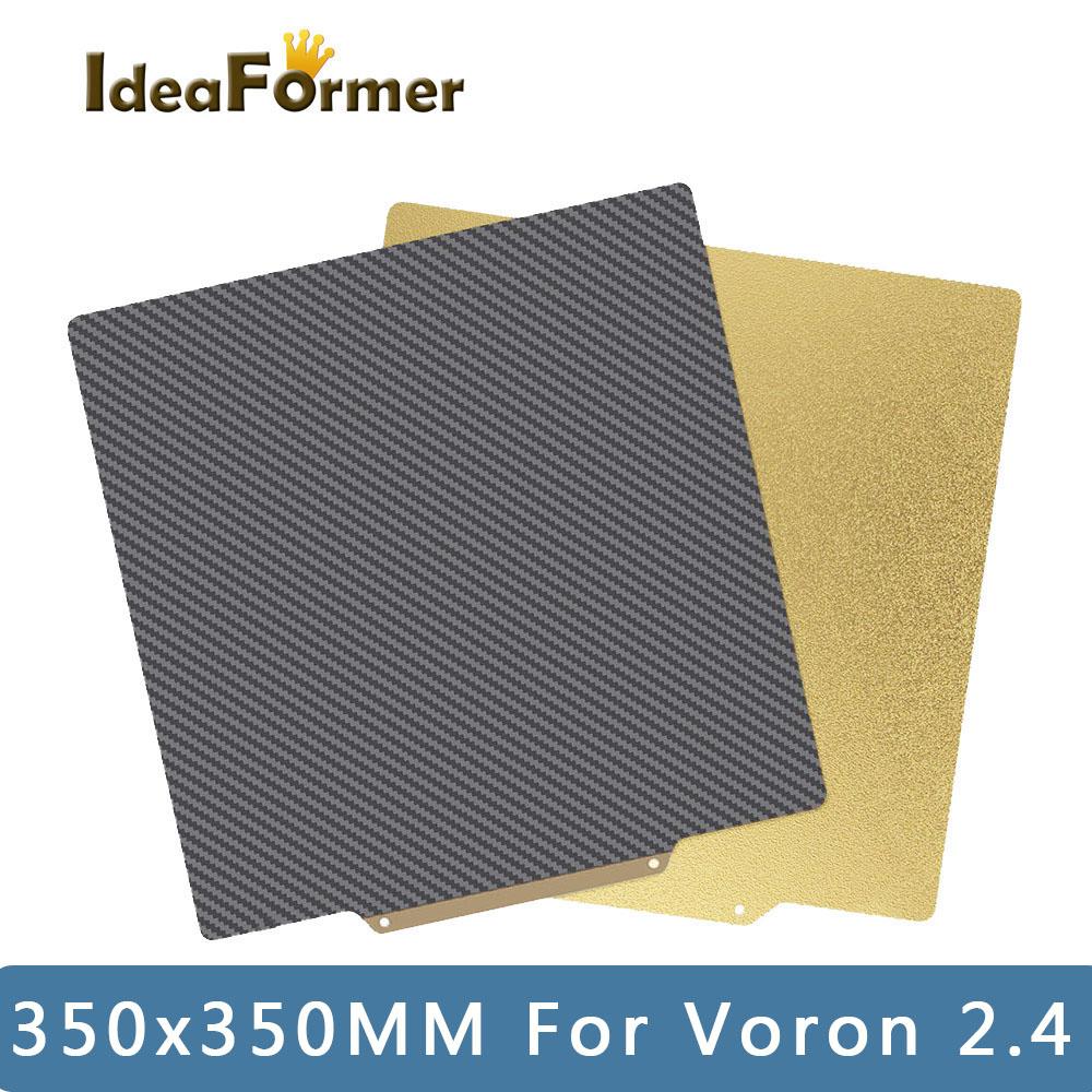 Tấm PEI 350*350mm Tấm Tấm Lò xo từ Tấm xây dựng tấm thô Pei Pet Double Side cho Voron 3D Máy in Bed Heat