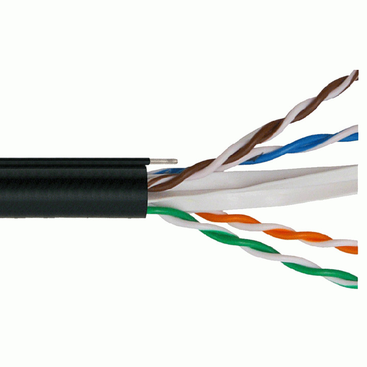 Cáp mạng ngoài trời CAT6 305M có thép gia cường dùng treo móc Dintek 1101-04013